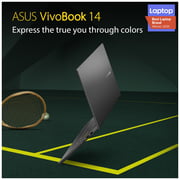 Asus Vivobook S14 M413UA-EB043T Slim Laptop Ryzen 5 2.1GHz 8GB 512GB Shared Win10Home 14inch FHD Black English/Arabic Keyboard