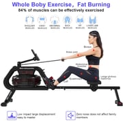 Sky Land Water Rowing Machine Smooth & Quiet With Bluetooth App,equip With Gadget Support,soft Seat,lcd Digital Monitor & Max User Weight 130kgs. Max Height 6.56 Ft. Gm 8143, Black-red