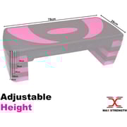 Maxstrength Aerobic Stepper Cardio Fitness Step Board Adjustable Height 5-levels Home Yoga Gym Exercise Training Stepper Pink Black