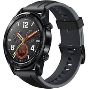 Huawei Watch GT GPS Running Watch With Heart Rate Monitoring And Smart Notification Black Stainless Steel Case/Graphite Black Strap