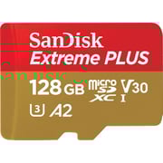 Sandisk Extreme Plus 128GB UHS-I MicroSDXC Memory Card With SD Adapter