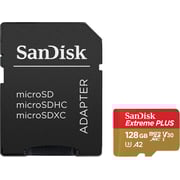 Sandisk Extreme Plus 128GB UHS-I MicroSDXC Memory Card With SD Adapter