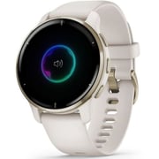 Garmin 0100249612 VENU 2 Plus GPS Smart Watch Cream Gold Stainless Steel Bezel W/Ivory Case and Silicone Band