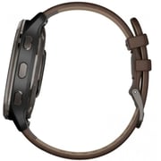Garmin 0100249615 VENU 2 Plus GPS Smart Watch Slate Stainless Steel Bezel W/Slate Case Brown and Leather Band