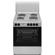 Milton Electric Cooking Range 4 Burner Hot Plates With Oven Silver Colour Size (60 X 60) Cm Made In Turkey Model Fs6058hps 1-years Brand Warranty.