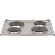 Milton Electric Cooking Range 4 Burner Hot Plates With Oven Silver Colour Size (60 X 60) Cm Made In Turkey Model Fs6058hps 1-years Brand Warranty.