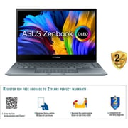 ASUS ZenBook Flip 13 OLED (2020) Laptop - 11th Gen / Intel Core i7-1165G7 / 13.3inch FHD OLED / 16GB RAM / 1TB SSD / Shared Intel Iris Xe Graphics / Windows 11 Home / English & Arabic Keyboard / Pine Grey / Middle East Version - [UX363EA-OLED101W]