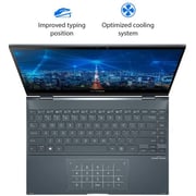 ASUS ZenBook Flip 13 OLED (2020) Laptop - 11th Gen / Intel Core i7-1165G7 / 13.3inch FHD OLED / 16GB RAM / 1TB SSD / Shared Intel Iris Xe Graphics / Windows 11 Home / English & Arabic Keyboard / Pine Grey / Middle East Version - [UX363EA-OLED101W]