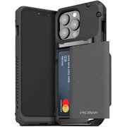 Vrs Design Damda Glide Pro Designed For Iphone 13 Pro Max Case Cover Wallet [semi Automatic] Slider Credit Card Holder Slot [3-4 Cards] - Sand Stone