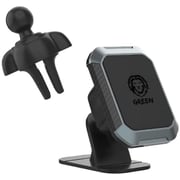 Green 2 In 1 Magnetic Car Phone Holder Ventilation - Black