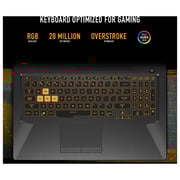 ASUS TUF Gaming F17 Gaming Laptop - 11th Gen Core i7 2.3GHz 16GB 512GB 4GB Win11Home 17.3inch FHD 144Hz Eclipse Grey Nvidia GeForce RTX 3050Ti FX706HEB HX085W (2022) Middle East Version