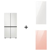 Samsung  BESPOKE 4-Door Flex Refrigerator 820 L With Top Glam White & Bottom Glam Peach Panel