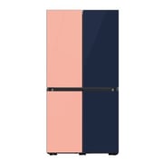 Samsung  BESPOKE 4-Door Flex Refrigerator 820 L With Top Glam Peach-Glam Navy & Bottom Glam Peach-Glam Navy Panel