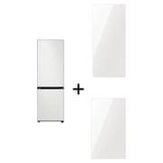 Samsung  BESPOKE 1.85m Fridge Freezer 350L With Top & Bottom Glam White Panel