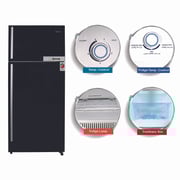 Nobel Refrigerator Double Door Glass Black 498 No Frost