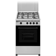 Nobel Gas Cooker Silver 50x50 cm 4 Gas Burners Gas Oven Enamel Grids Lid Stainless Steel Top - NGC5000S