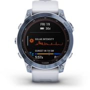 Garmin 010-02540-25 Fenix 7 Sapphire Solar Smart Watch with Whitestone Band White/Blue