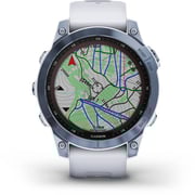 Garmin 010-02540-25 Fenix 7 Sapphire Solar Smart Watch with Whitestone Band White/Blue