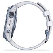 Garmin 010-02540-25 Fenix 7 Sapphire Solar Smart Watch with Whitestone Band White/Blue