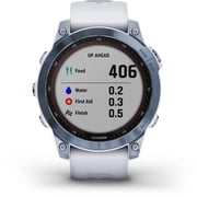 Garmin 010-02540-25 Fenix 7 Sapphire Solar Smart Watch with Whitestone Band White/Blue