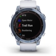 Garmin 010-02540-25 Fenix 7 Sapphire Solar Smart Watch with Whitestone Band White/Blue