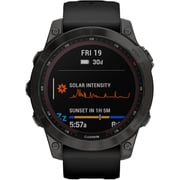 Garmin 0100254021 Fenix 7 Sapphire Solar Smart Watch 47mm Carbon Grey DLC Titanium With Black Band