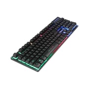 Meetion Rainbow Backlit Gaming Wired Keyboard Black