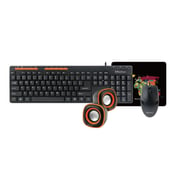 Meetion Keyboard Mouse and Speaker 3 in 1 Combo Pack Black/Orange