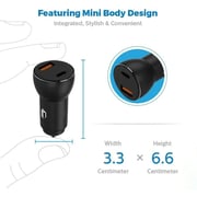 Fitit Dual Port Fast Charging Car Adapter Black