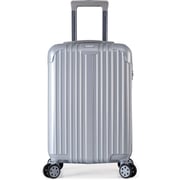 Stargold Sg-tpc35 Abs+pc Material Trolley Luggage With Number Lock, Silver- 20 Inches.