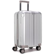 Stargold Sg-tpc35 Abs+pc Material Trolley Luggage With Number Lock, Silver- 20 Inches.