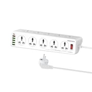 Promate Power Strip, Heavy-duty Universal 10 Way Outlets Power Plug Extension With 20w Usb-c Power Delivery Port, 18w Qc 3.0 Port, 32w 4 Usb Charging Ports And 3m Cord Length For Iphone/appliances, Powermatrix-3m Eu Plug