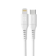 Promate Usb-c To Lightning Cable 2m, Powerful 20w Power Delivery Fast Charging Silicone Lightning Cable With 480 Mbps Data Sync And 3a Power Output For Iphone 13/13 Pro/13 Pro Max, Ipad Pro, Powerlink-200 White