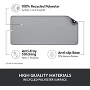 Logitech Desk Mat - Studio Series, Multifunctional Large Desk Pad, Extended Mouse Mat, In Mid-grey
