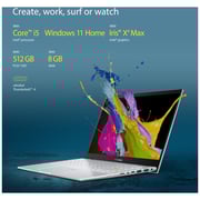 ASUS VivoBook Flip 14 (2020) Laptop - 11th Gen / Intel Core i5-1135G7 / 14inch FHD / 8GB RAM / 512GB SSD / 4GB Intel Iris Xe Max Graphics / Windows 11 Home / English & Arabic Keyboard / Silver / Middle East Version - [TP470EZ-EC087W]