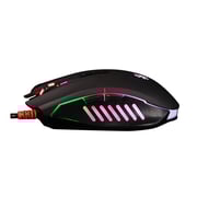 Bloody Q81 Neon Xglide Gaming Mouse With 2 Side Buttons, 3200 Cpi Adjustable, 3 Neon Lightning Effects, Wired Mouse With Braided Cable Suitable With Computer & Laptop - Black