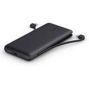 Belkin Boostcharge Plus 10000mah Portable Charger Power Bank With Integrated Lightning (mfi) & Integrated Usb-c Cables And Additional Usb-c Charging Port, Led Indicator Light - Black