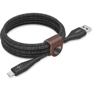 Belkin Duratek Plus Lightning To Usb-a Cable W/strap - 10ft/3meters, Mfi Ultra-strong Charging Cable Compatible For Iphone , Lightning To Usb Cable - Black