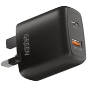 Green Lion Dual USB Wall Charger Black