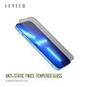 Levelo Anti-static Twice Tempered Glass Screen Protector For Iphone 12 / 12 Pro - Black