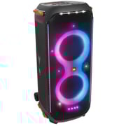 JBL Partybox 710 Party Speaker with 800W RMS Powerful Sound, Built In Lights, Splashproof Design, Smooth-Glide Wheels, Dual Connect, Sound Effects, Karaoke Mode - Black