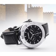 Men's Leather Analog Lighter Watch