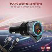 Moxedo Bluetooth Fm Transmitter For Car, 38w Auto-scan Wireless Car Kit Radio Fast Charger Adapter With Usb Qc3.0+type-c Pd 20w Aux Port Supports Hands-free Calls
