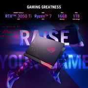 ASUS ROG Strix G15 (2020) Gaming Laptop - AMD Ryzen 7-4800H / 15.6inch FHD / 16GB RAM / 1TB SSD / 4GB NVIDIA GeForce RTX 3050 Ti Graphics / Windows 11 Home / English & Arabic Keyboard / Eclipse Grey / Middle East Version - [G513IE-HN006W]