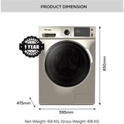 Bompani Front Load 8kg Washer / 6kg Dryer Silver - BO5283BI8500SS