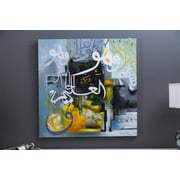 Nabeel Hand Painted Oil Painting Black/yellow 100x100cm