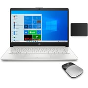 HP Pentium Laptop Intel Pentium Silver N5030 Processor 1.10GHz 4GB 128GB SSD Intel UHD Graphics 605 Windows 10 Home S 14inch HD Silver With Mouse Pad Bundle
