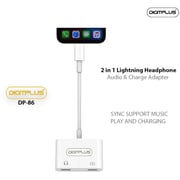 Digitplus 2 In 1 Lightning Adaptor White