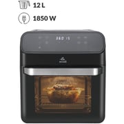 evvoli Air fryer 12 Litre, 8 Preset Programs, Oven Multi-functions, Digital Control Panel Display 1850W - EVKA-AO1212B Black