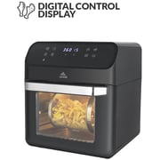 evvoli Air fryer 12 Litre, 8 Preset Programs, Oven Multi-functions, Digital Control Panel Display 1850W - EVKA-AO1212B Black